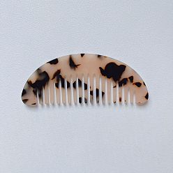 Leopard Print Peigne à cheveux géométrique en acétate, rétro, marbre, portable, mini peigne à dents larges