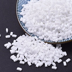 (HTL402FR) Матовый Белый Единорог AB Миюки половина бусины тила, японский бисер, 2 отверстие, (htl 402 fr) матовый белый единорог, 5x2.3x1.9 мм, отверстие : 0.8 мм, Около 250 шт / 10 г