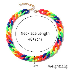 ③ N2107-13 Cycle Colorful Colorful Acrylic Hip-hop Style Statement Necklace for Women