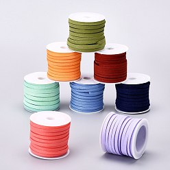 Mixed Color Eco-Friendly Faux Suede Cords, Faux Suede Lace, Mixed Color, 3~6x1mm, about 5.46 yards(5m)/roll