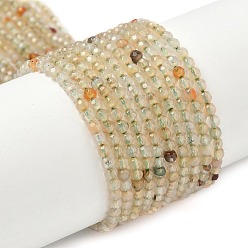 Желтая Старая Ткань  Природный агат бисер нитей, граненые, круглые, окрашенная и подогревом, старое кружево, 3 мм, отверстие : 0.8 мм, около 122 шт / нитка, 14.49'' (36.8 см)