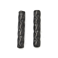 Черный 304 шарики из нержавеющей стальной трубы, ионное покрытие (ip), текстурированная трубка, чёрные, 11x2 мм, отверстие : 0.9 мм