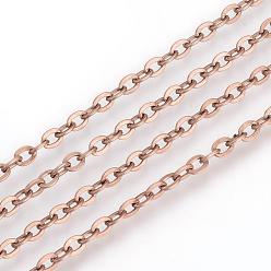 Red Copper Brass Cable Chains Necklaces, Red Copper, 23.6 inch(60cm)