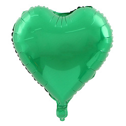 Medium Sea Green Heart Aluminum Film Valentine's Day Theme Balloons, for Party Festival Home Decorations, Medium Sea Green, 450mm