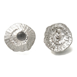 Платина 304 серьги-гвоздики из пластика и нержавеющей стали, овальные, платина, 23x21.5 мм