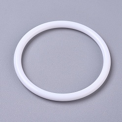 White Hoops Macrame Ring, for Crafts and Woven Net/Web with Feather Supplies, White, 73.5x5.5mm, Inner diameter: 62.5mm