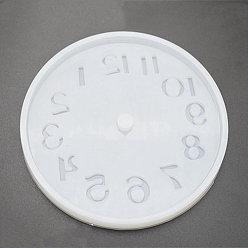 Number Flat Round DIY Silicone Clock Display Molds, Resin Casting Molds, Number, 104mm