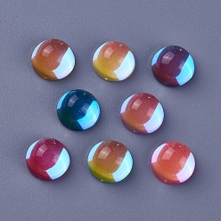 Mixed Color Flat Back K9 Glass Cabochons, Half Round/Dome, Mixed Color, 10x6mm