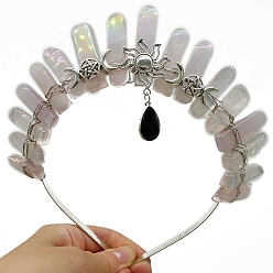 Черный Резинки для волос из натурального кварца, корона сплав резинки для волос для женщин девочек, чёрные, 350x150 мм