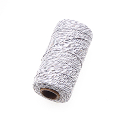 Gainsboro Cotton String Threads for Crafts Knitting Making, Gainsboro, 2mm, about 109.36 Yards(100m)/Roll