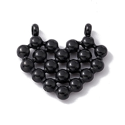 Electrophoresis Black 304 Anhänger aus Edelstahl, ionenplattiert (IP), hohl, Herzanhänger, Elektrophorese schwarz, 17.5x19x3 mm, Bohrung: 1.8 mm