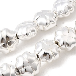 с Покрытием Серебра Стеклянные бусины с гальваническим покрытием , клевер, со серебряным покрытием, 11x11x7 мм, отверстие : 0.9 мм, около 37 шт / нитка, 15.75'' (40 см)