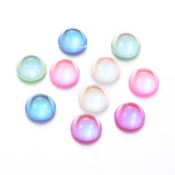 Mixed Color Transparent K9 Glass Cabochons, Flat Back, Half Round/Dome, Mixed Color, 12x6mm