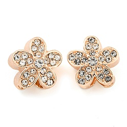 Light Gold Стойки покрытие сплава горный хрусталь европейских бусы, бусины с большим отверстием, без кадмия, без никеля и без свинца, цветок, золотой свет, 13x12x10 мм, отверстие : 4.7 мм