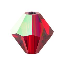 90090 200 Siam AB Хрустальные бусины preciosa®, чешский хрусталь, биконус(451 69 302 рондель), 90090 200 сиам аб, 3 мм, отверстие : 0.8 мм