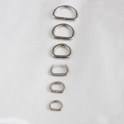 Platinum Iron D Ring, for Luggage Belt Craft DIY Accessories, Platinum, 3.8mm, Inner Diameter: 16x10mm