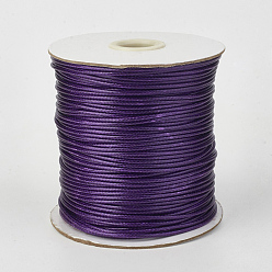 Purple Eco-Friendly Korean Waxed Polyester Cord, Purple, 2mm, about 90yards/roll(80m/roll)