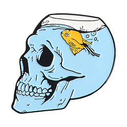 xz1895 Punk Retro Skull Hourglass Ghost Cat Badge Cartoon Metal Pin