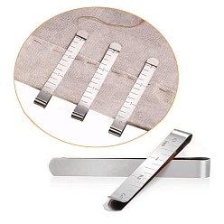 Stainless Steel Color Stainless Steel Sewing Clip Cloth Ruler, Hemming Clips, Hem Maker Ruler, Stainless Steel Color, 107x12x6mm