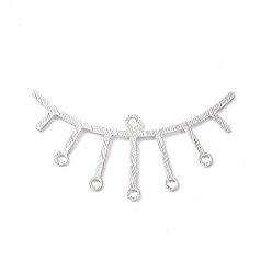 925 Sterling Silver Plated Brass Chandelier Component Links, Cadmium Free & Lead Free, Eyelash Connector, 925 Sterling Silver Plated, 17.5x35.5x0.6mm, Hole: 1.4mm