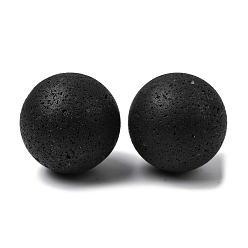 Лавовый камень Сферические бусины из натуральной лавы без отверстий, круглые, 30 мм