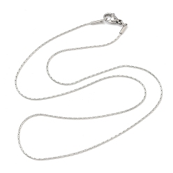 Нержавеющая Сталь Цвет Устойчивые к потускнению 304 ожерелья из нержавеющей стали с цепочкой «Бостон», с карабин-лобстерами , цвет нержавеющей стали, 17.72 дюйм (45 см), 0.9 мм