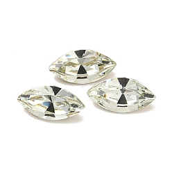 Свет Азора Стеклянные стразы кабошоны, задние и задние, граненые, лошадиный глаз , свет Azore, 6x3x2 мм