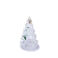 Opalite Resin Christmas Tree Display Decoration, with Opalite Chips inside Statues for Home Office Decorations, 36x37x57mm