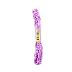 Violet Polyester Embroidery Threads for Cross Stitch, Embroidery Floss, Violet, 0.15mm, about 8.75 Yards(8m)/Skein