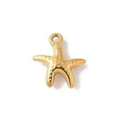 Étoiles de mer 304 charmes en acier inoxydable, placage ionique (ip), réel 18 k plaqué or, étoiles de mer, 13x11x3.5mm, Trou: 1.2mm