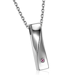 Plum Detachable Perfume Bottle Pendant Necklaces, Stainless Steel Chain Necklaces, Plum, 21.65 inch(55cm)