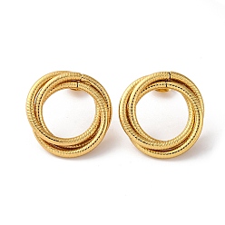 Золотой Многослойное ионное покрытие в форме кольца (ip) 304 серьги-гвоздики из нержавеющей стали для женщин, золотые, 4x22 мм