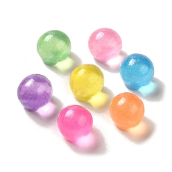 Round Transparent Resin Sphere Decoden Cabochons with Glitter Powder, Mixed Color, Round, 10.5x10mm