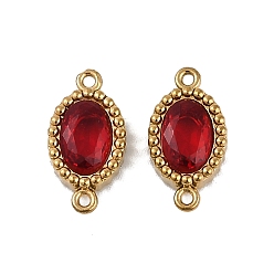 Темно-Красный Ионное покрытие (ip) 304 овальные звенья из нержавеющей стали с кубическим цирконием, подвески-подвески, реальный 18 k позолоченный, темно-красный, 12.5x6.5x2.5 мм, отверстие : 0.8 мм