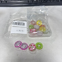 (52) Непрозрачная лаванда 15кабошоны из прозрачной смолы, фруктовый пончик, с блеском порошок, разноцветные, 20.5x6.5 мм