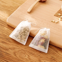 WhiteSmoke Polyester Drawstring Tea Filter Bags, Strainer Mesh Pouch, WhiteSmoke, 90x70mm, 100pcs/bag