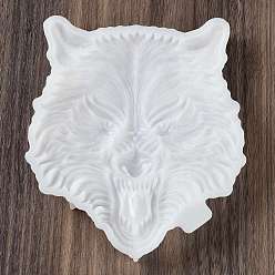 White Wolf Head DIY Wall Decoration Silicone Molds, Resin Casting Molds, for UV Resin, Epoxy Resin Craft Making, White, 165x140x21.5mm, Inner Diameter: 145x132mm