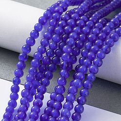 Blue Cat Eye Beads Strands, Round, Blue, 4mm, Hole: 0.7mm, about 100~105pcs/strand, 14.37~14.69 inch(36.5~37.3cm)