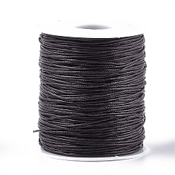 Coconut Brown Waxed Cotton Thread Cords, Coconut Brown, 1mm, about 100yards/roll(300 feet/roll)