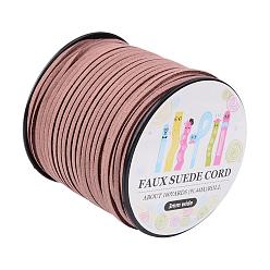 Camel Faux Suede Cord, Faux Suede Lace, Paper Box Packing, Camel, 3.0x1.4mm, about 98.43yards/roll(90m/roll)