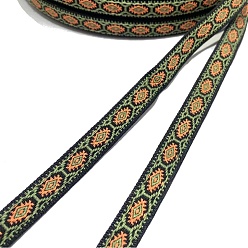 Сэнди Коричневый 50 ярдов этнического стиля вышитая тканая нейлоновая жаккардовая лента с цветочным узором, для аксессуаров для волос повязка на голову, песчаный коричневый, 1/2 дюйм (13 мм)