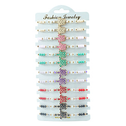12 pieces per card Colorful Turtle Bracelet Crystal Bead Shrink Bracelet Ocean Series Hand Chain