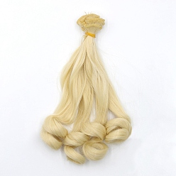 PapayaWhip High Temperature Fiber Long Hair Short Wavy Hairstyles Doll Wig Hair, for DIY Girl BJD Makings Accessories, PapayaWhip, 7.87~39.37 inch(20~100cm)