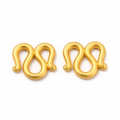 Matte Gold Color Rack Plating Alloy S-Hook Clasps, for Jewelry Making, Matte Gold Color, 10.5x12x1.5mm, Hole: 2x2.7mm and 3x4.1mm