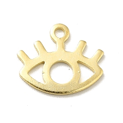Real 24K Gold Plated Brass Charms, Long-Lasting Plated, Cadmium Free & Lead Free, Eye, Real 24K Gold Plated, 10.5x12.5x0.8mm, Hole: 1.4mm