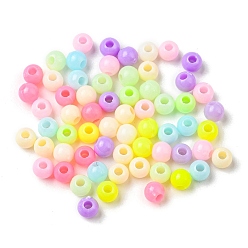 Mixed Color Opaque Acrylic Beads, Mixed Color, 4mm, Hole: 1.4mm, 15000pcs/500g