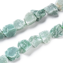 Green Aventurine Natural Green Aventurine Beads Strands, Rough Raw Stone, Nuggets, 11~25x11~20mm, Hole: 1.2mm, about 12~15pcs/strand, 7.48 inch~7.87 inch(19~20cm)