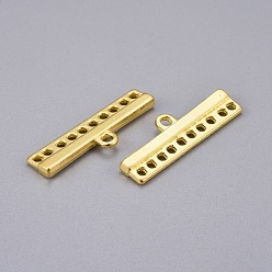 Golden Tibetan Style Links, Chandelier Components, Rectangle/Bar, Cadmium Free & Nickel Free & Lead Free, Golden, 9x28x2.5mm