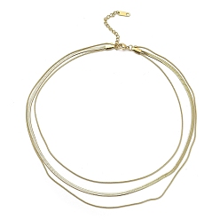 Золотой 304 змеиные цепи из нержавеющей стали 3 многослойное ожерелье для женщин, золотые, 15.35 дюйм (39 см)