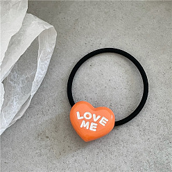 J48-C128 Orange Fashionable Cute Plastic Love Hairband with Letter LOVE Hair Rope - Trendy